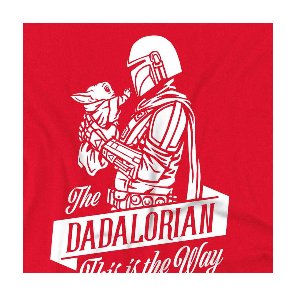 Red - Side - Star Wars Unisex Adult Dadalorian Ringspun Cotton T-Shirt
