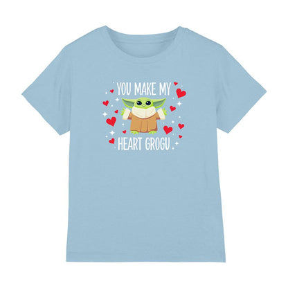 Light Blue - Front - Star Wars Childrens-Kids You Make My Heart Grogu T-Shirt
