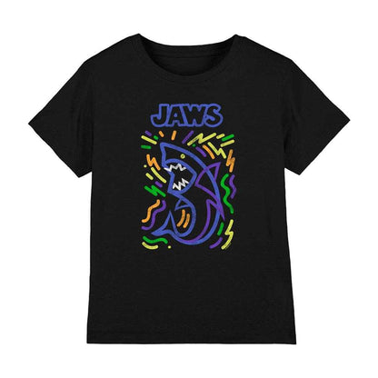 Black - Front - Jaws Childrens-Kids Graffiti 50th T-Shirt