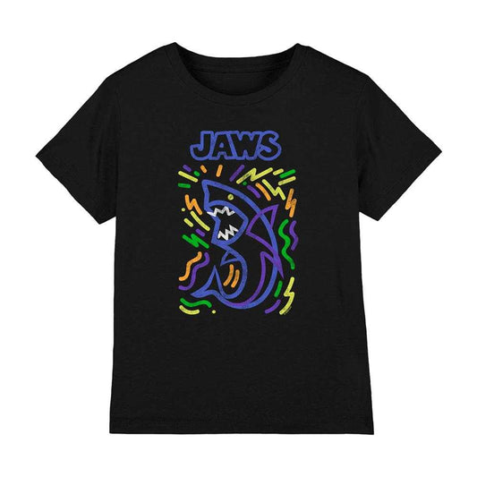 Black - Front - Jaws Childrens-Kids Graffiti 50th T-Shirt