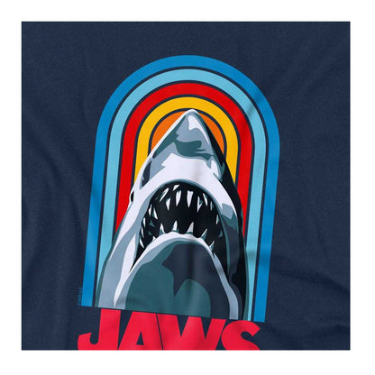 Navy - Side - Jaws Childrens-Kids Retro Logo T-Shirt