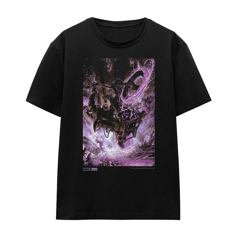 Black - Front - Ghost Rider Womens-Ladies Pain T-Shirt