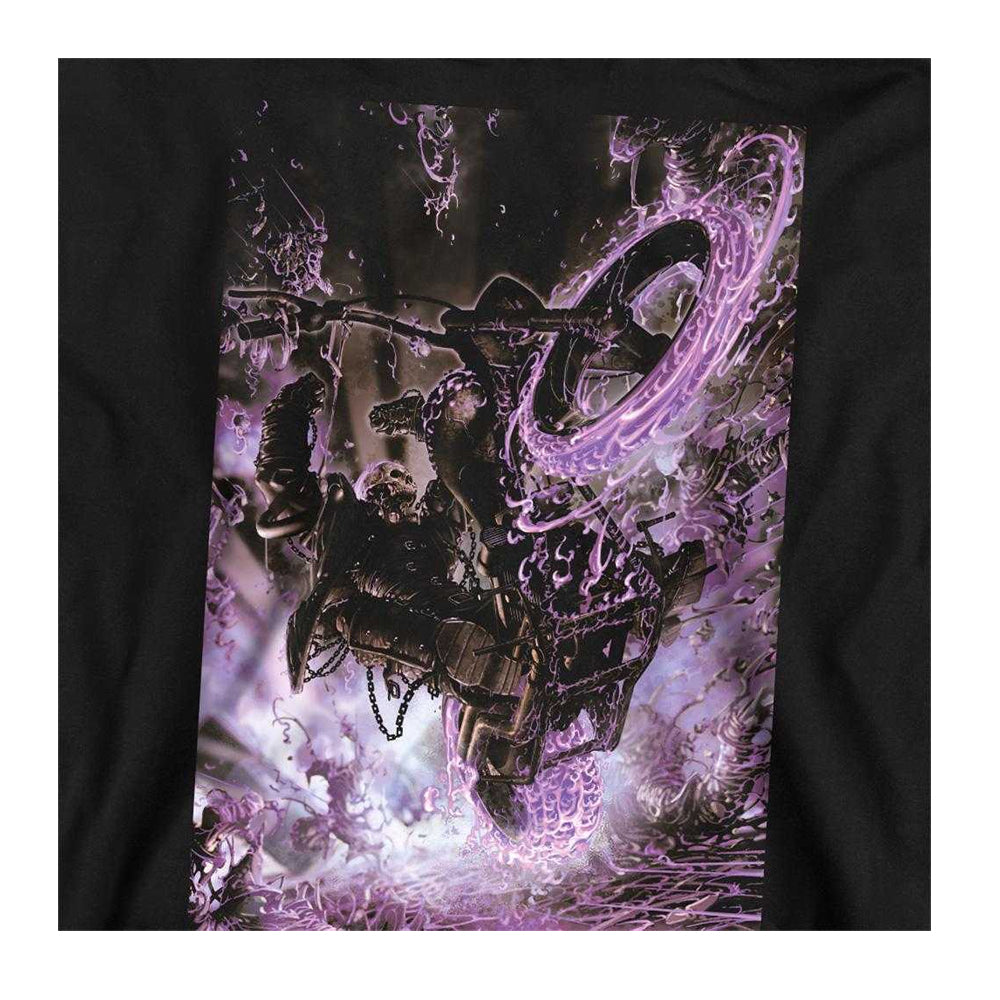 Black - Side - Ghost Rider Unisex Adult Pain Midweight Sweatshirt