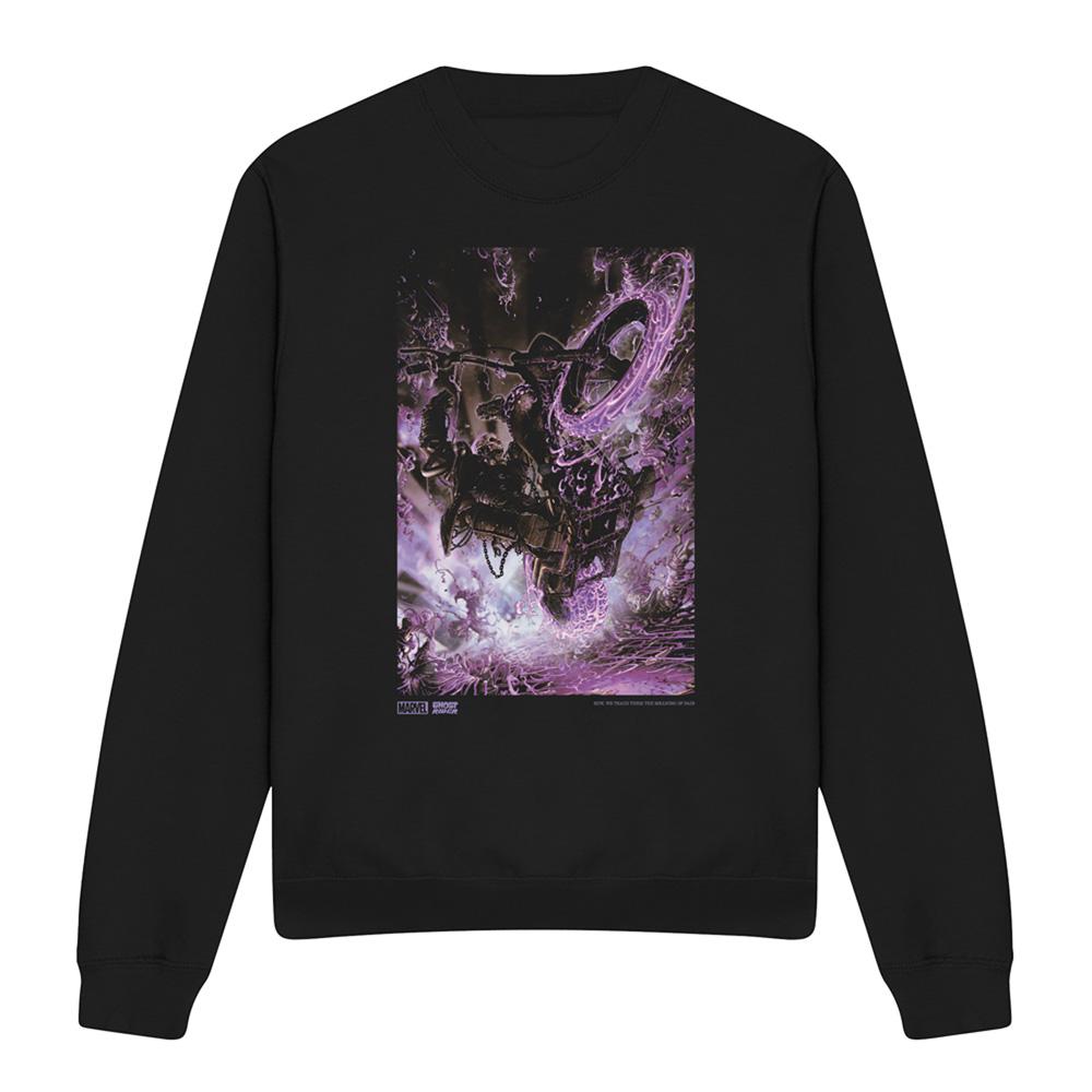 Black - Front - Ghost Rider Unisex Adult Pain Midweight Sweatshirt