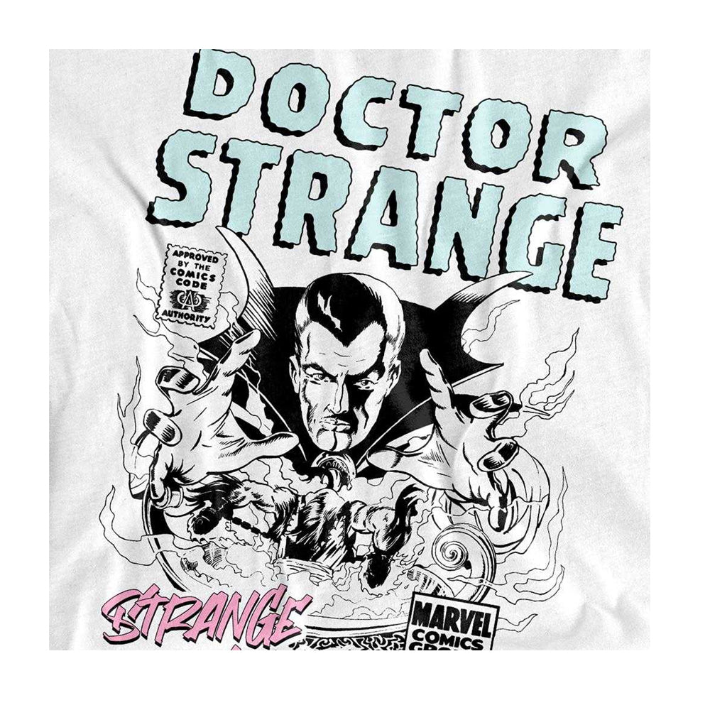 White - Side - Doctor Strange Unisex Adult Doctor Strange Retro Comic T-Shirt