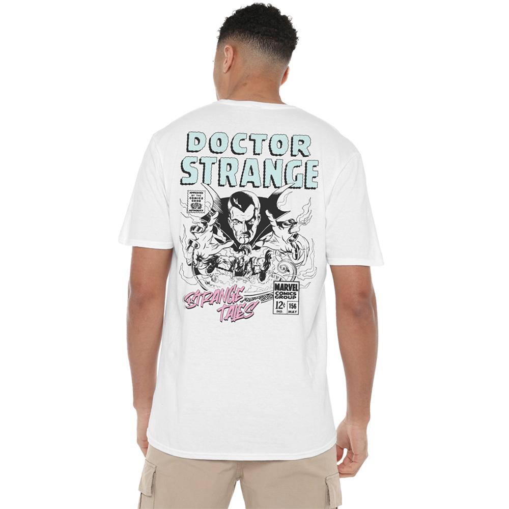 White - Pack Shot - Doctor Strange Unisex Adult Doctor Strange Retro Comic T-Shirt