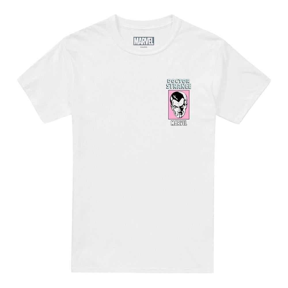 White - Front - Doctor Strange Unisex Adult Doctor Strange Retro Comic T-Shirt