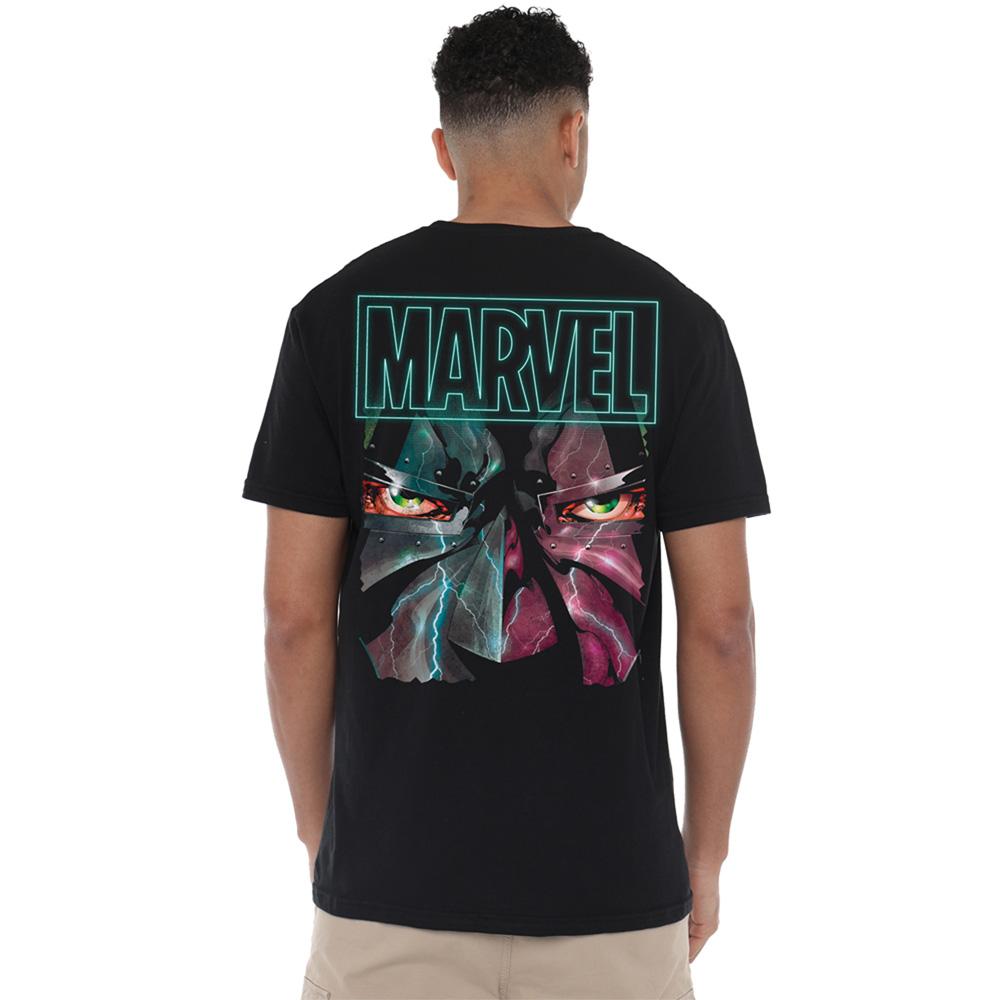 Black - Pack Shot - Marvel Unisex Adult Doctor Doom Glow T-Shirt