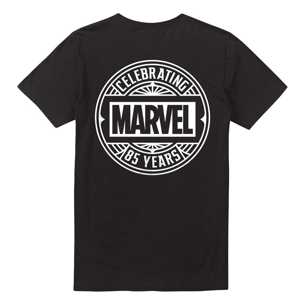Black - Back - Marvel Universe Unisex Adult 85 Years T-Shirt