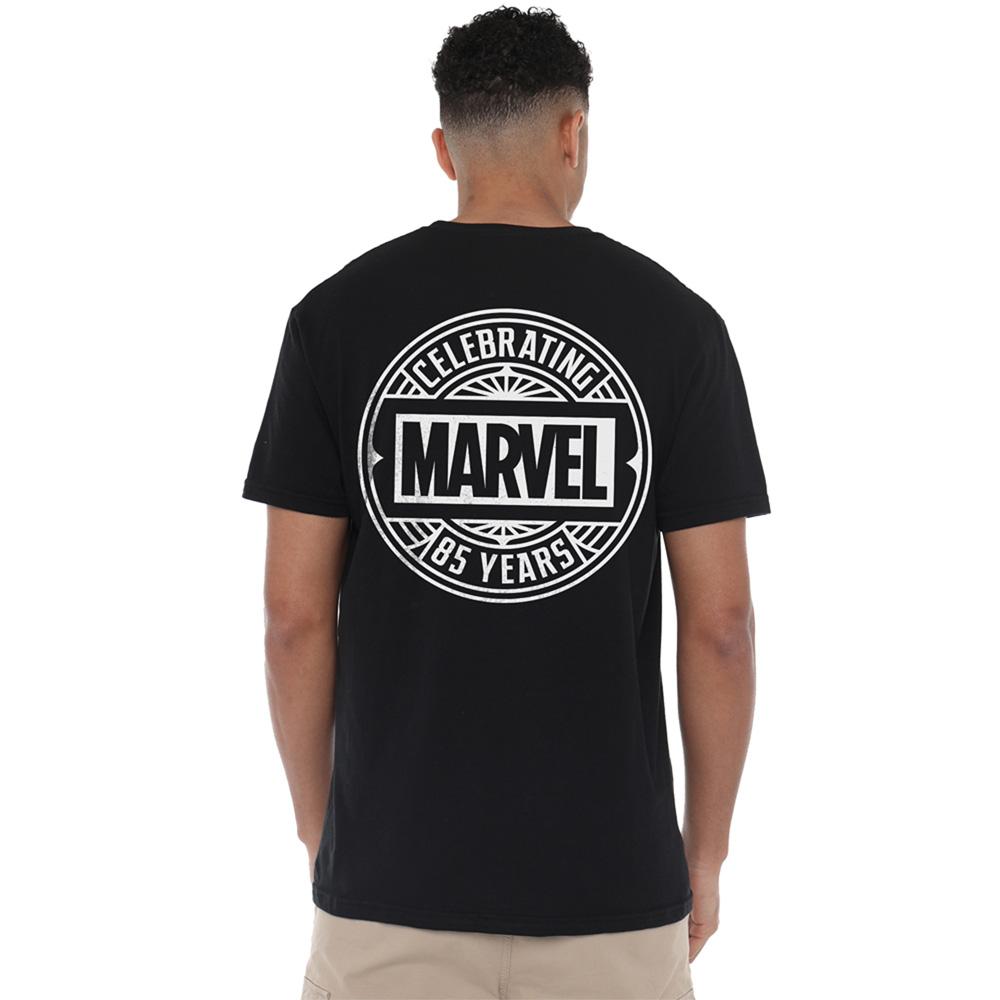 Black - Pack Shot - Marvel Universe Unisex Adult 85 Years T-Shirt