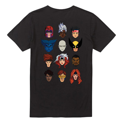Black - Back - X-Men Unisex Adult Faces Ringspun Cotton T-Shirt