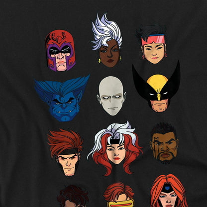Black - Side - X-Men Unisex Adult Faces Ringspun Cotton T-Shirt