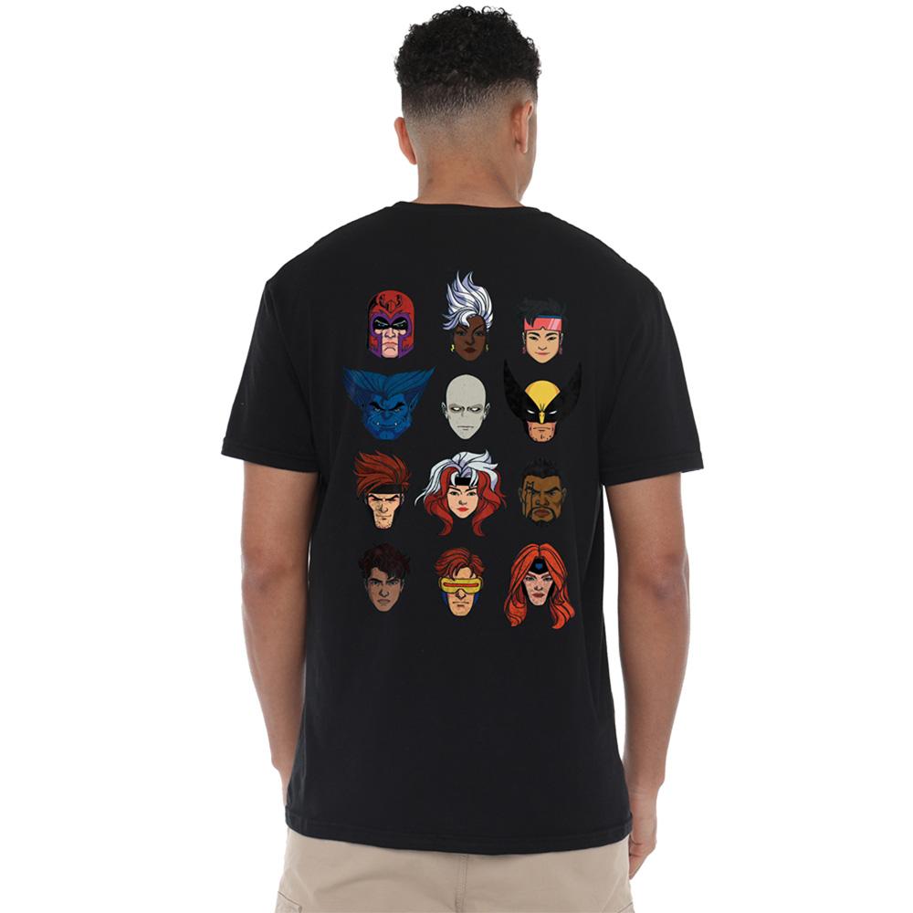 Black - Pack Shot - X-Men Unisex Adult Faces Ringspun Cotton T-Shirt