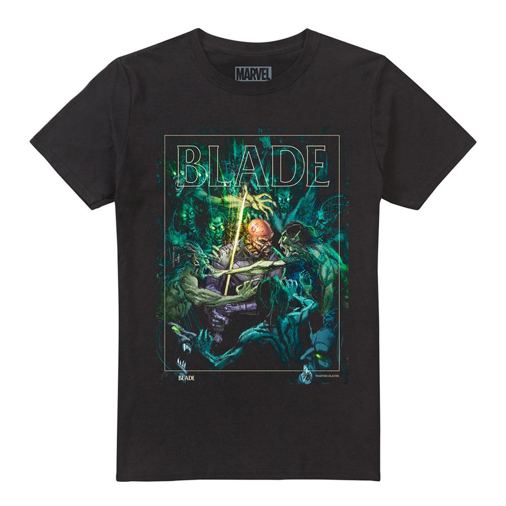 Black - Front - Marvel Unisex Adult Blade Ringspun Cotton T-Shirt