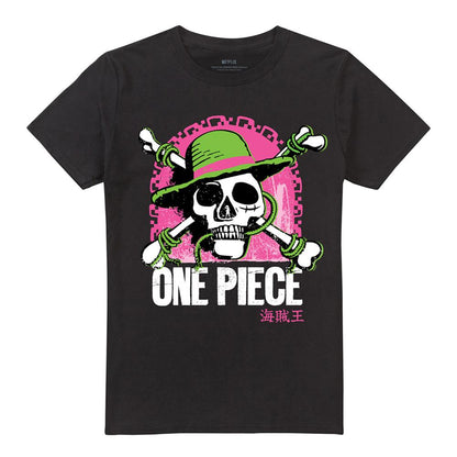 Black - Front - One Piece Unisex Adult Jolly Roger T-Shirt