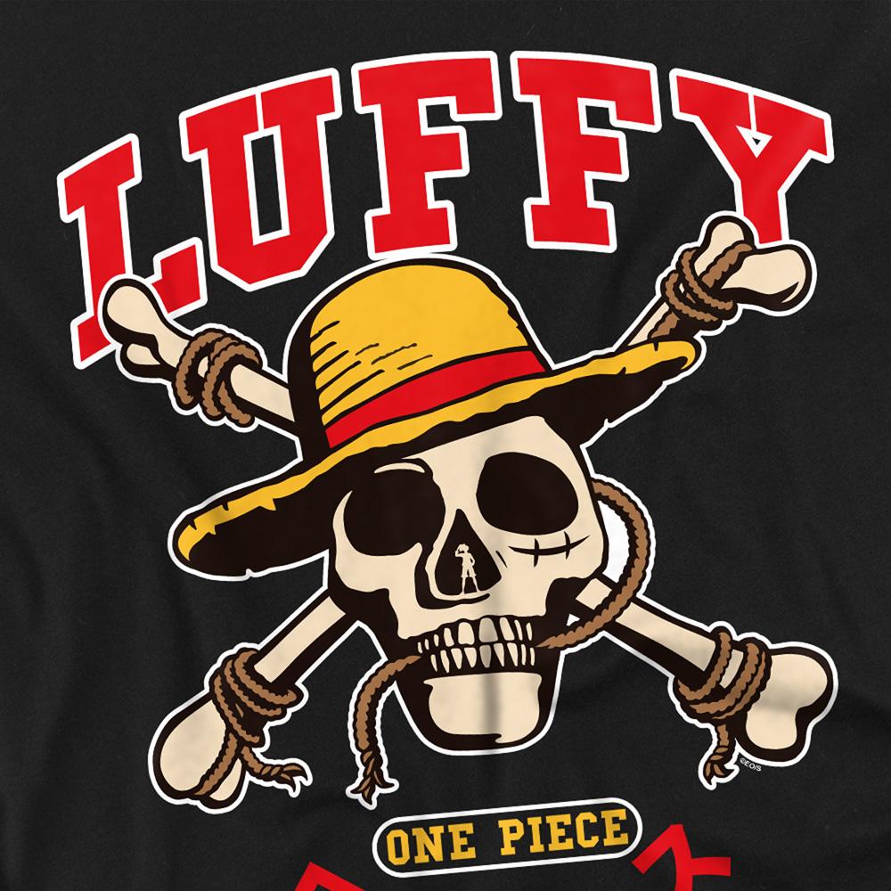 Black - Side - One Piece Unisex Adult Luffy Skull T-Shirt