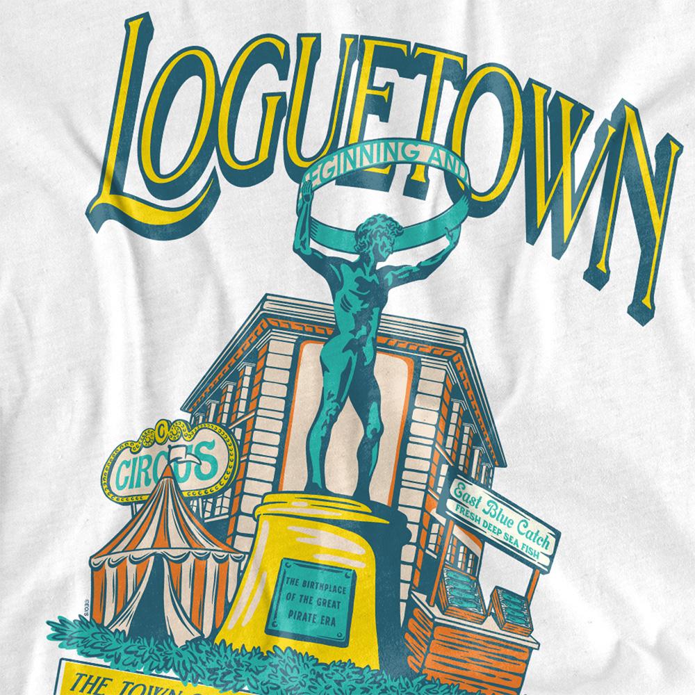 White - Side - One Piece Womens-Ladies Loguetown Market T-Shirt