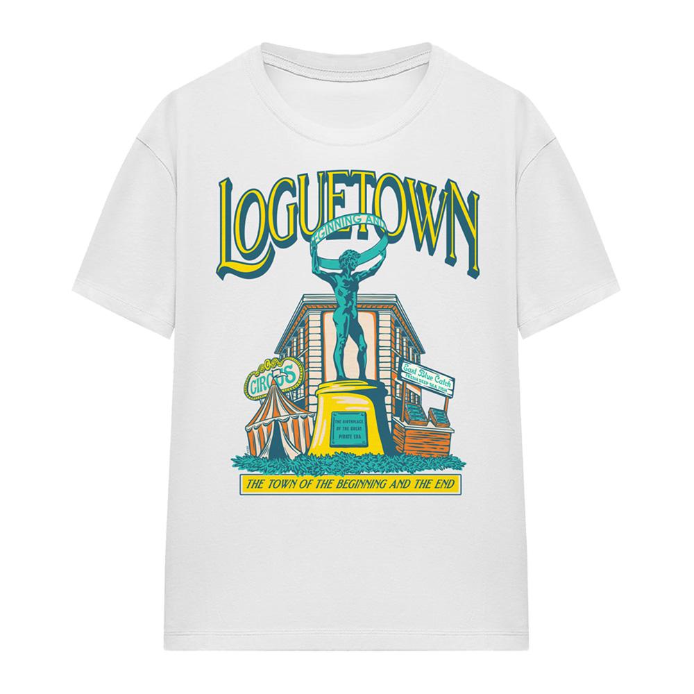 White - Front - One Piece Womens-Ladies Loguetown Market T-Shirt