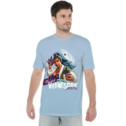 Light Blue - Lifestyle - One Piece Unisex Adult Miss Wednesday Doodle T-Shirt