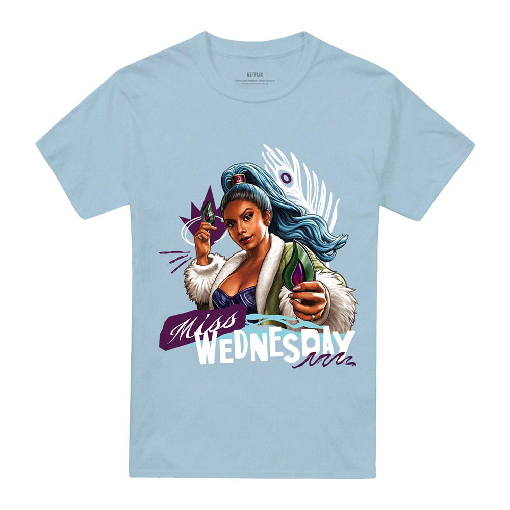 Light Blue - Front - One Piece Unisex Adult Miss Wednesday Doodle T-Shirt