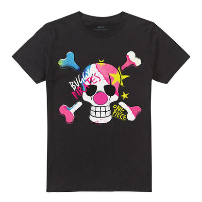 Black - Front - One Piece Unisex Adult Buggy Graffiti T-Shirt