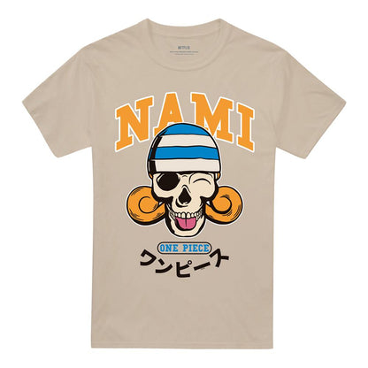 Sand - Front - One Piece Unisex Adult Nami Collegic T-Shirt