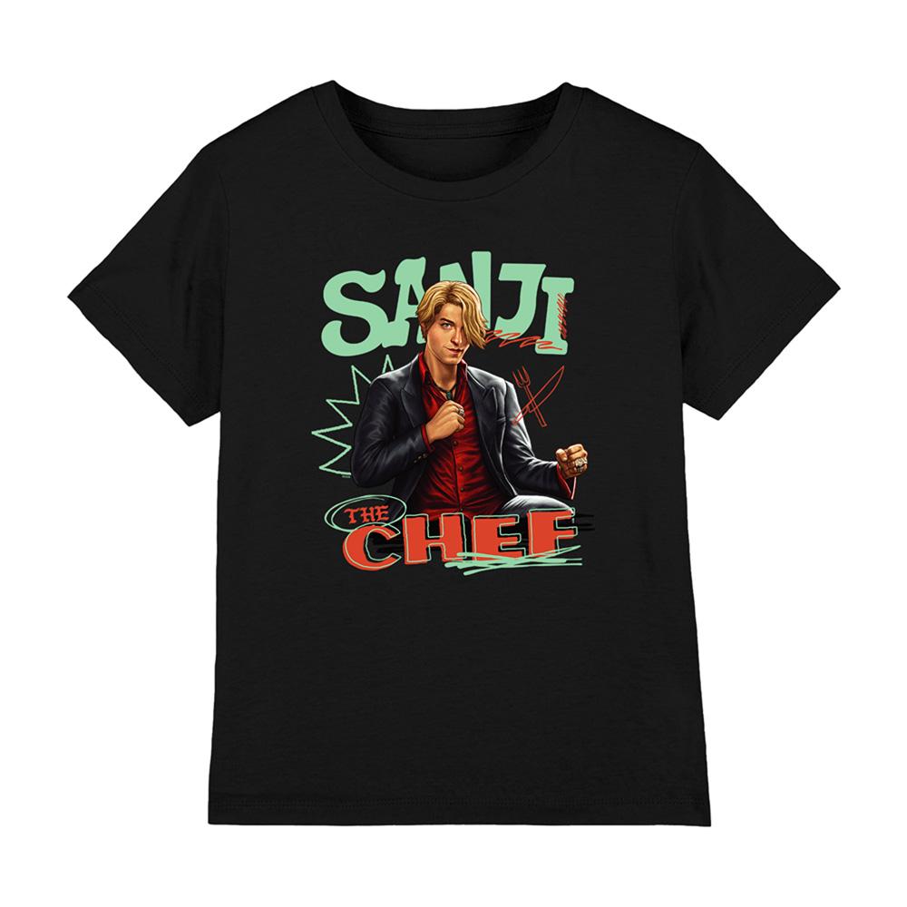 Black - Front - One Piece Childrens-Kids Sanji T-Shirt