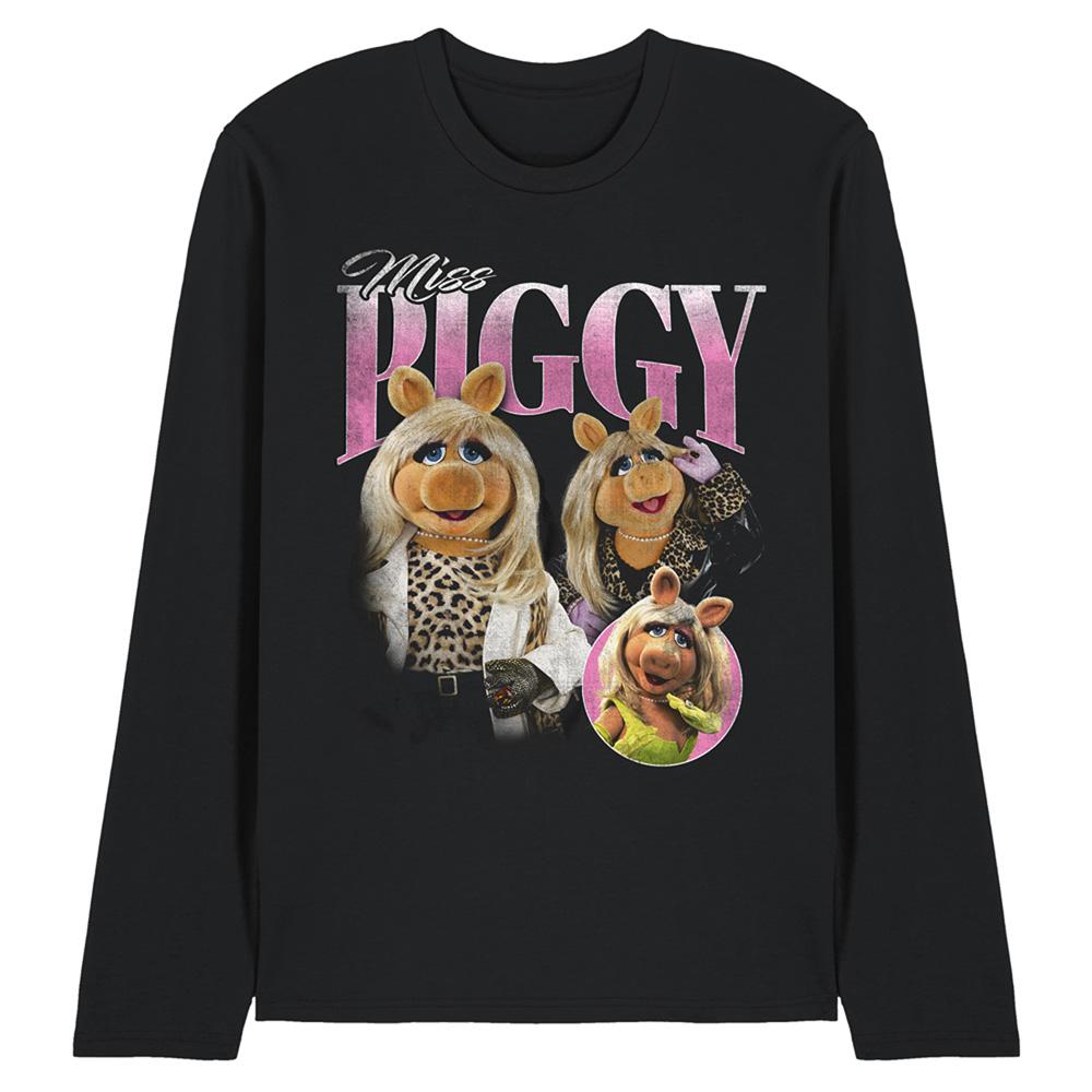 Black - Front - The Muppets Unisex Adult Miss Piggy Homage Long-Sleeved T-Shirt