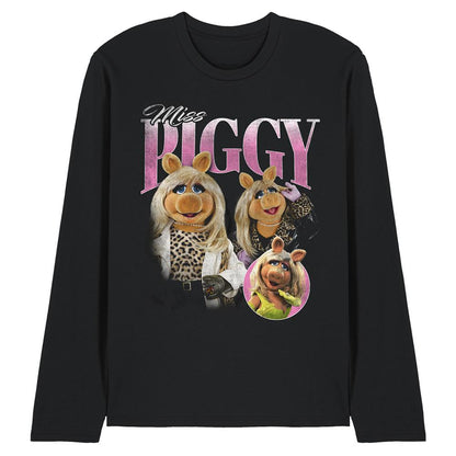 Black - Front - The Muppets Unisex Adult Miss Piggy Homage Long-Sleeved T-Shirt
