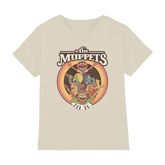 Natural - Front - The Muppets Childrens-Kids Electric Mayhem Circle T-Shirt