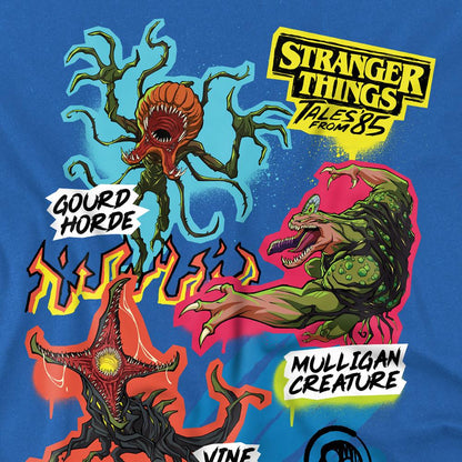 Royal Blue - Side - Stranger Things: Tales from ´85 Childrens-Kids Monsters Scrapbook T-Shirt