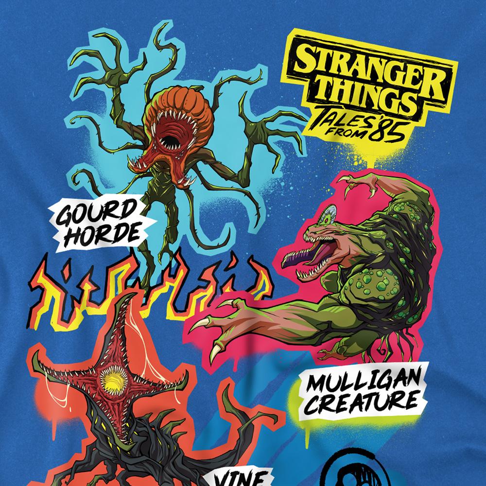 Royal Blue - Side - Stranger Things: Tales from ´85 Childrens-Kids Monsters Scrapbook T-Shirt