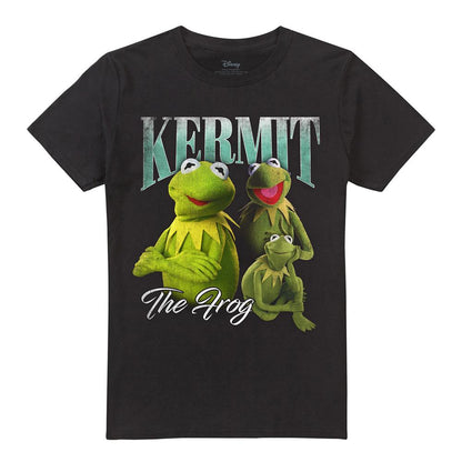 Black - Front - The Muppets Unisex Adult Kermit Homage T-Shirt