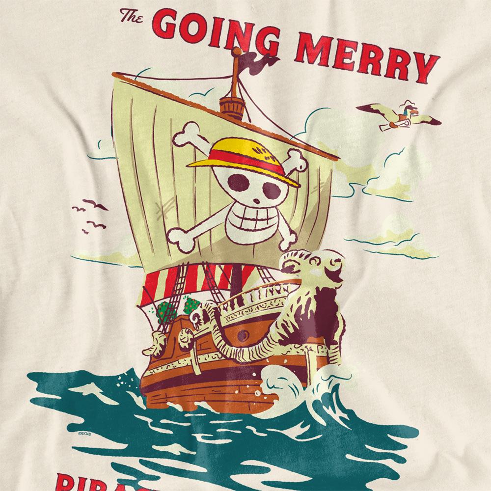 Natural - Side - One Piece Womens-Ladies Going Merry Vintage Poster T-Shirt