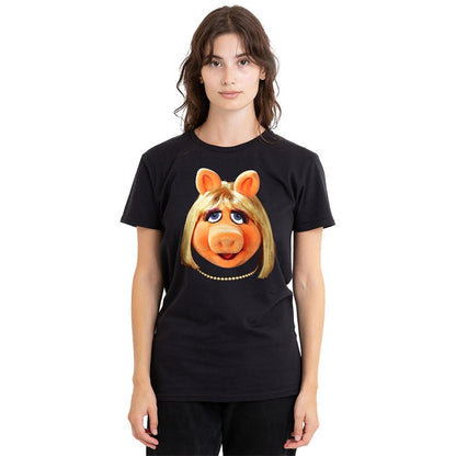 Black - Lifestyle - The Muppets Womens-Ladies Miss Piggy Face T-Shirt