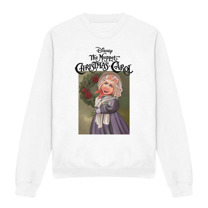 White - Front - The Muppets Christmas Carol Unisex Adult Miss Piggy Midweight Sweatshirt