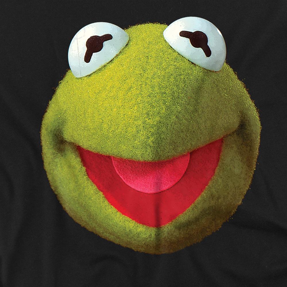 Black - Side - The Muppets Unisex Adult Kermit Face T-Shirt
