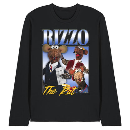 Black - Front - The Muppets Unisex Adult Rizzo Homage Long-Sleeved T-Shirt