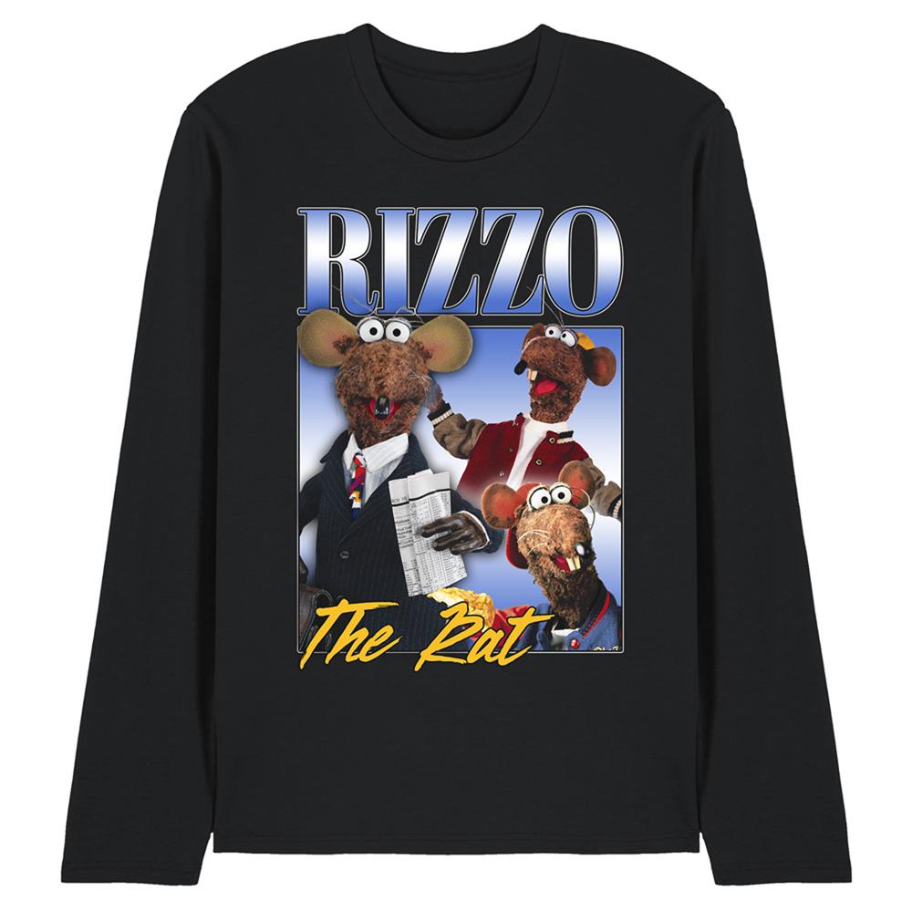 Black - Front - The Muppets Unisex Adult Rizzo Homage Long-Sleeved T-Shirt
