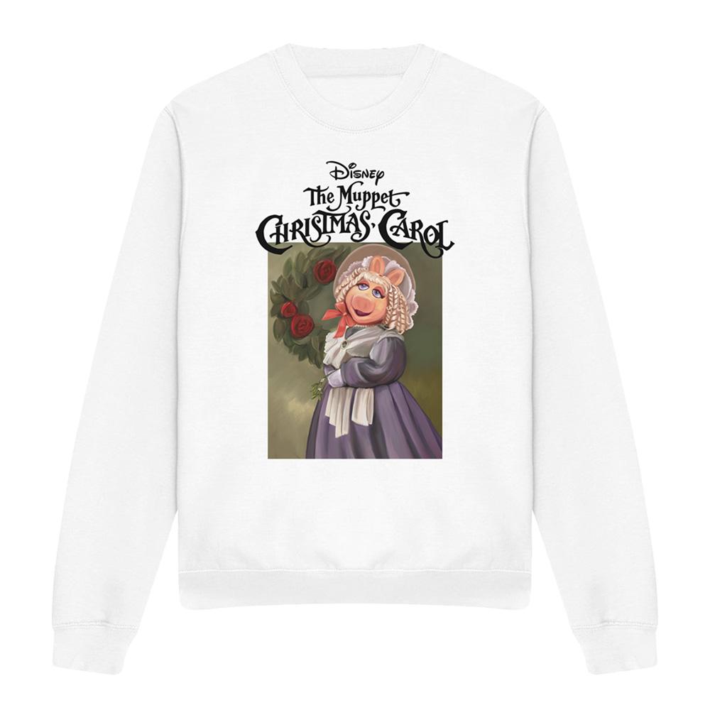 White - Front - The Muppets Christmas Carol Unisex Adult Miss Piggy Sweatshirt