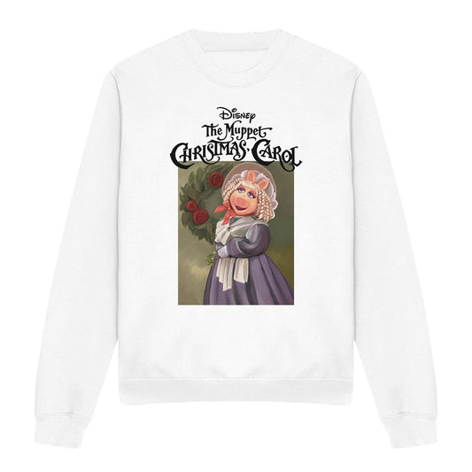 White - Front - The Muppets Christmas Carol Unisex Adult Miss Piggy Sweatshirt