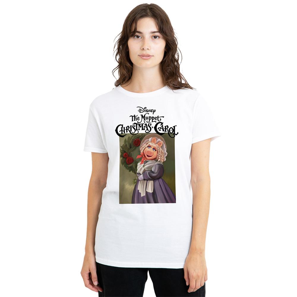 White - Lifestyle - The Muppets Christmas Carol Womens-Ladies Miss Piggy T-Shirt