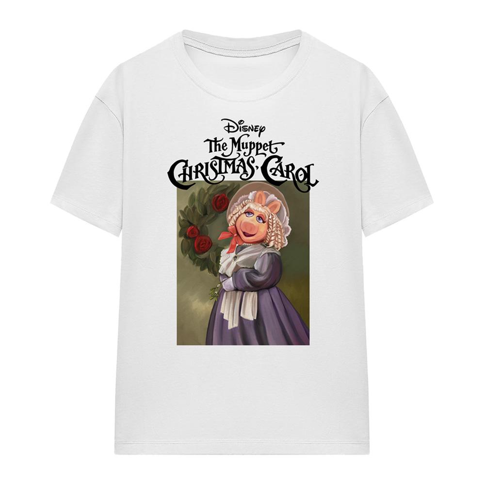 White - Front - The Muppets Christmas Carol Womens-Ladies Miss Piggy T-Shirt