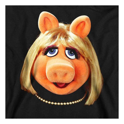 Black - Side - The Muppets Unisex Adult Miss Piggy Face Sweatshirt