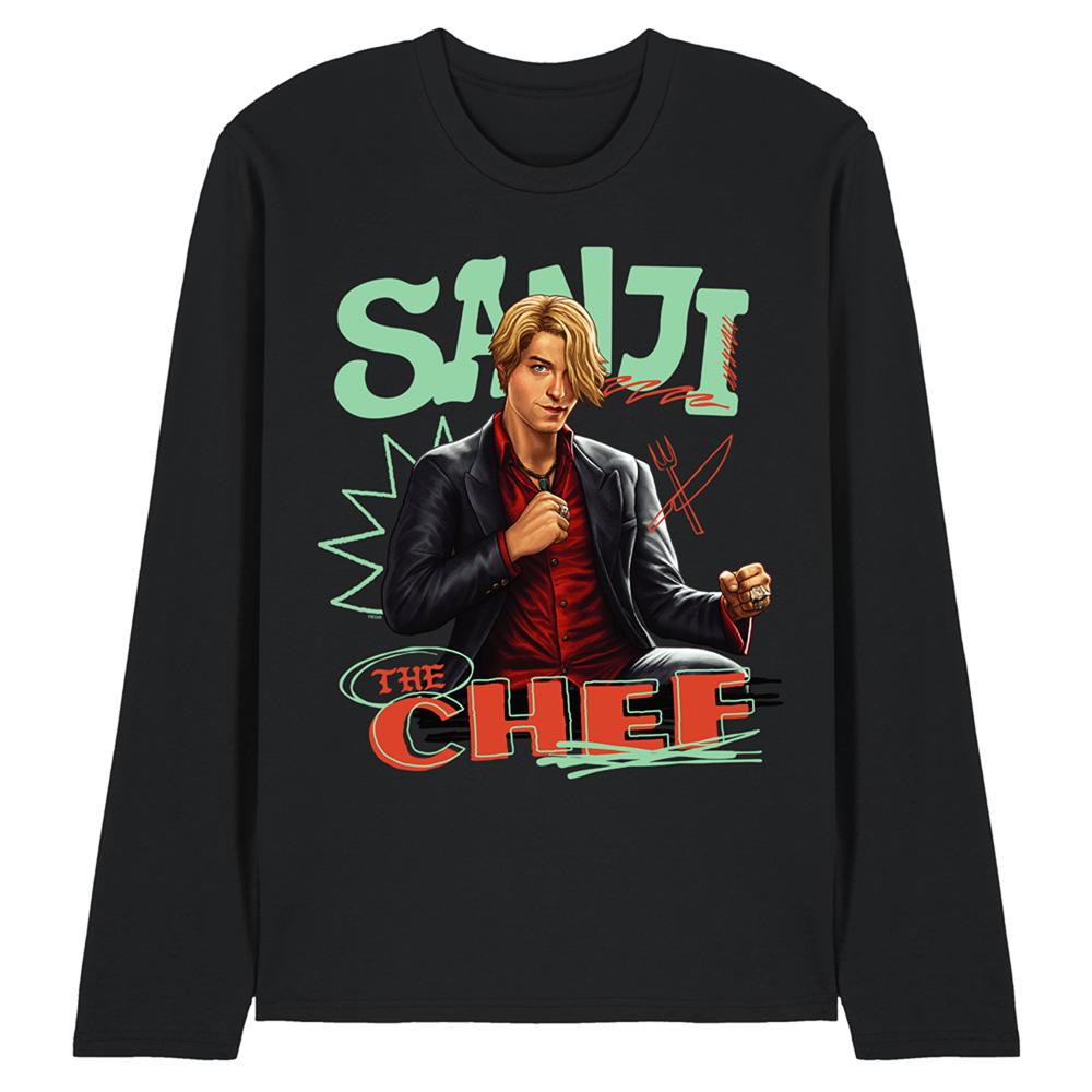 Black - Front - One Piece Unisex Adult The Chef Sanji Long-Sleeved T-Shirt
