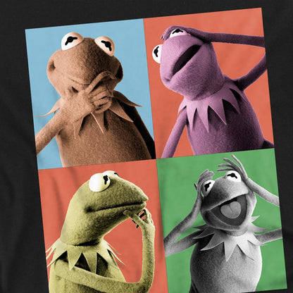 Black - Side - The Muppets Unisex Adult Kermit Poses T-Shirt