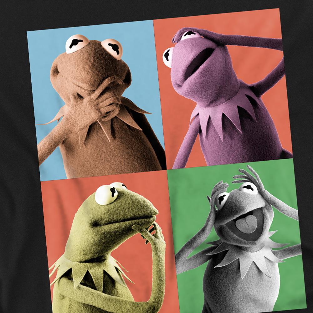 Black - Side - The Muppets Unisex Adult Kermit Poses T-Shirt