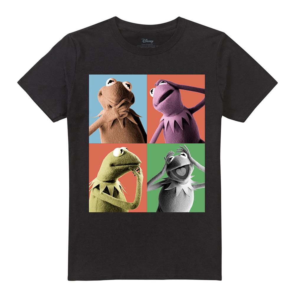 Black - Front - The Muppets Unisex Adult Kermit Poses T-Shirt