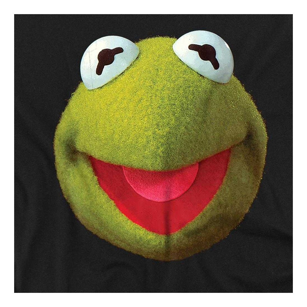 Black - Side - The Muppets Unisex Adult Kermit Face T-Shirt