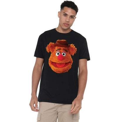 Black - Lifestyle - The Muppets Unisex Adult Fozzie Bear Face T-Shirt